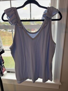 Old Navy Lavender Ruffle-Strap V-Neck Tank Top
